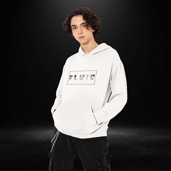 FLUID White Hoodie - Bite Me Now