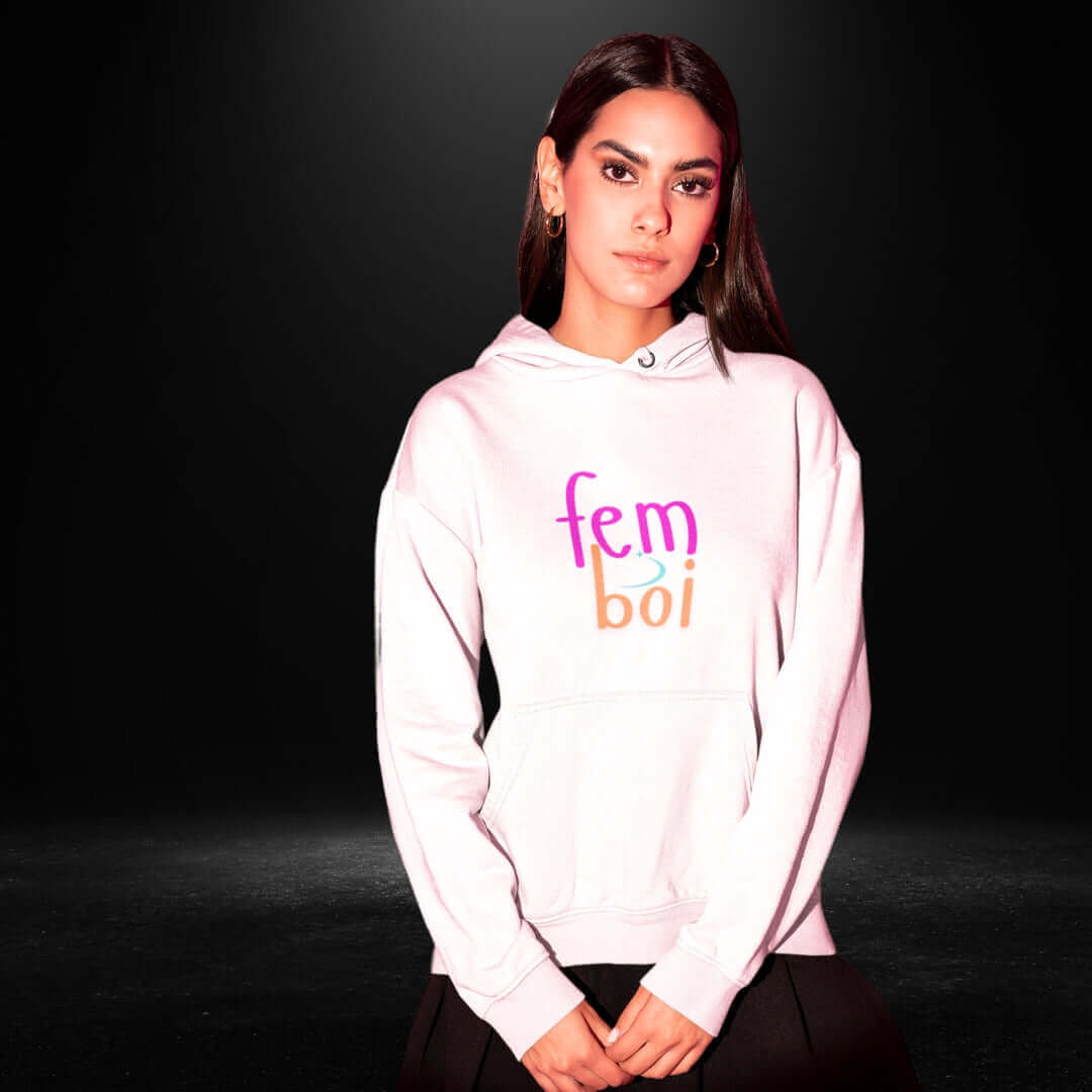 Fem Boi White Hoodie - Bite Me Now