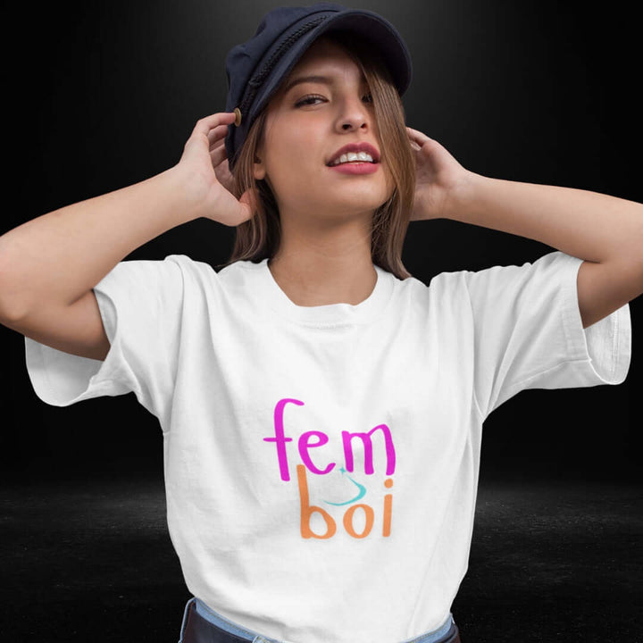 Fem Boi White Tee - Bite Me Now