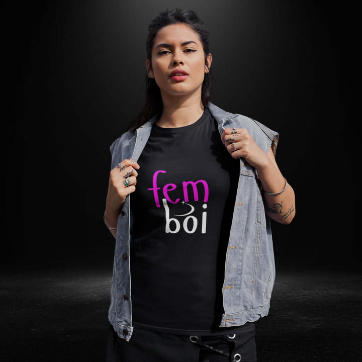 Fem Boi Black Tee - Bite Me Now