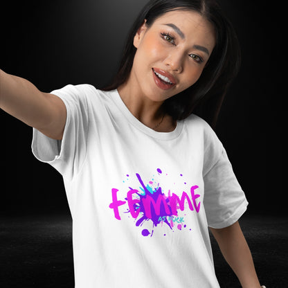 Femme As Fuck White Tee - Bite Me Now