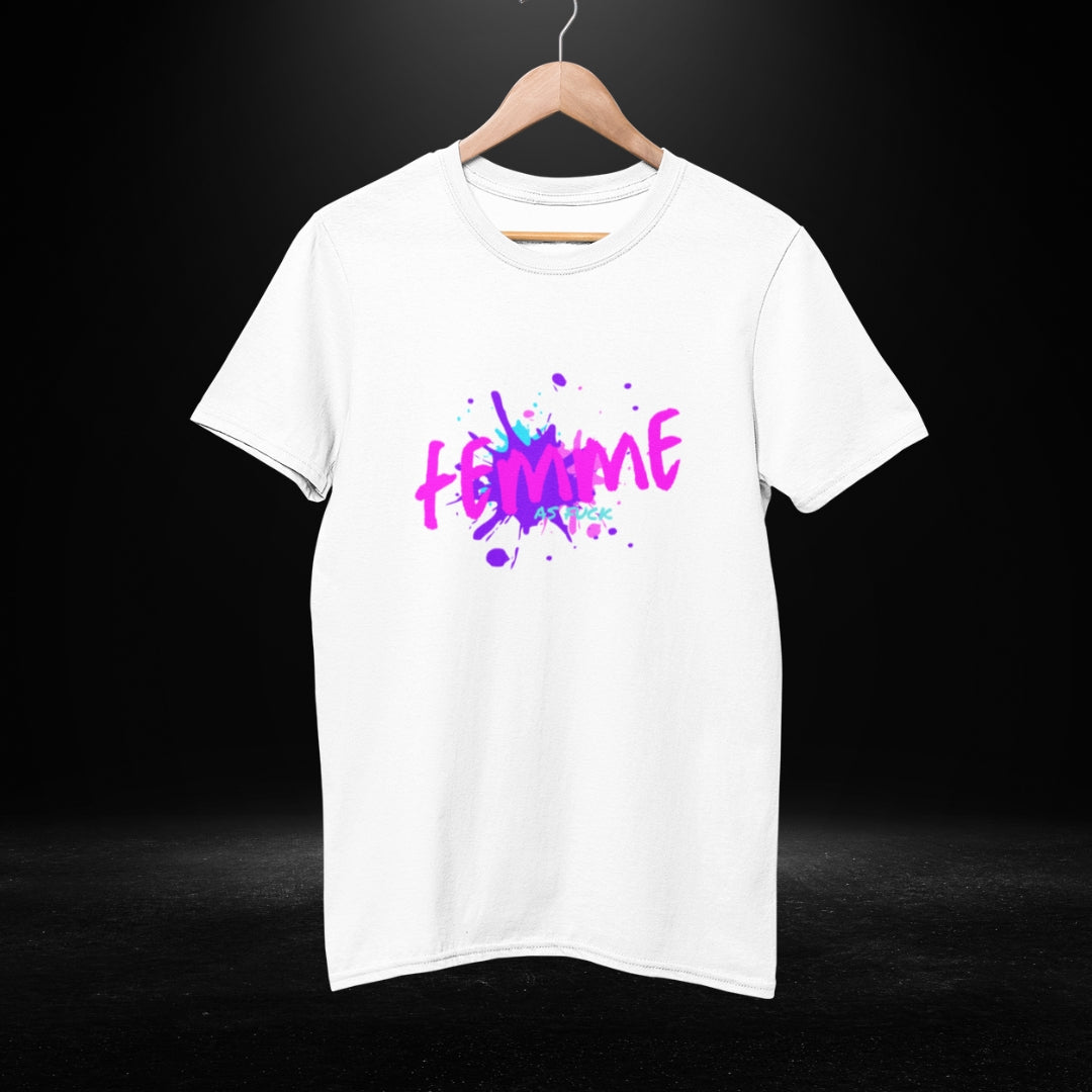 Femme As Fuck White Tee - Bite Me Now