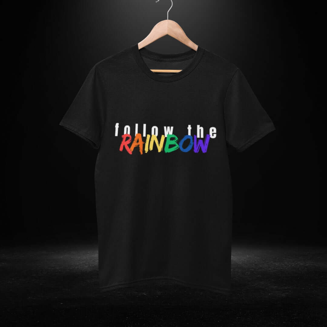 Follow The Rainbow Black Tee - Bite Me Now