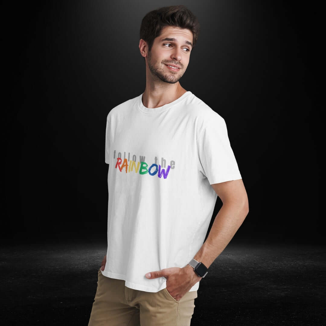 Follow The Rainbow White Tee - Bite Me Now