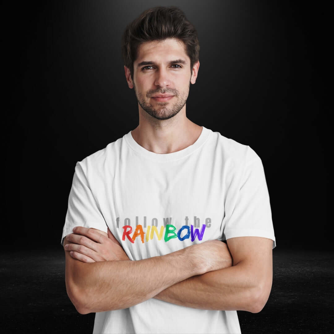 Follow The Rainbow White Tee - Bite Me Now