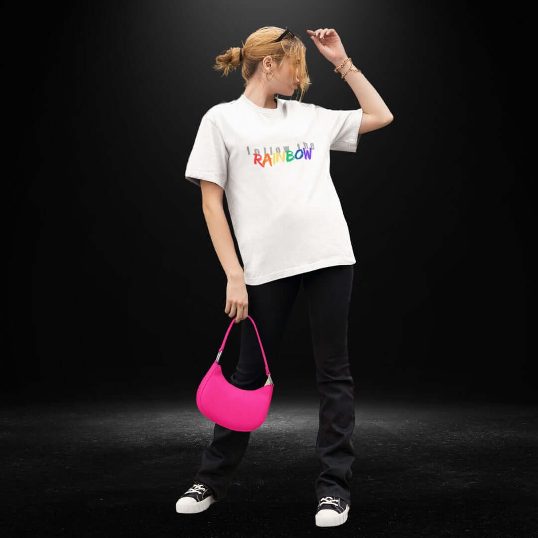 Follow The Rainbow White Tee - Bite Me Now