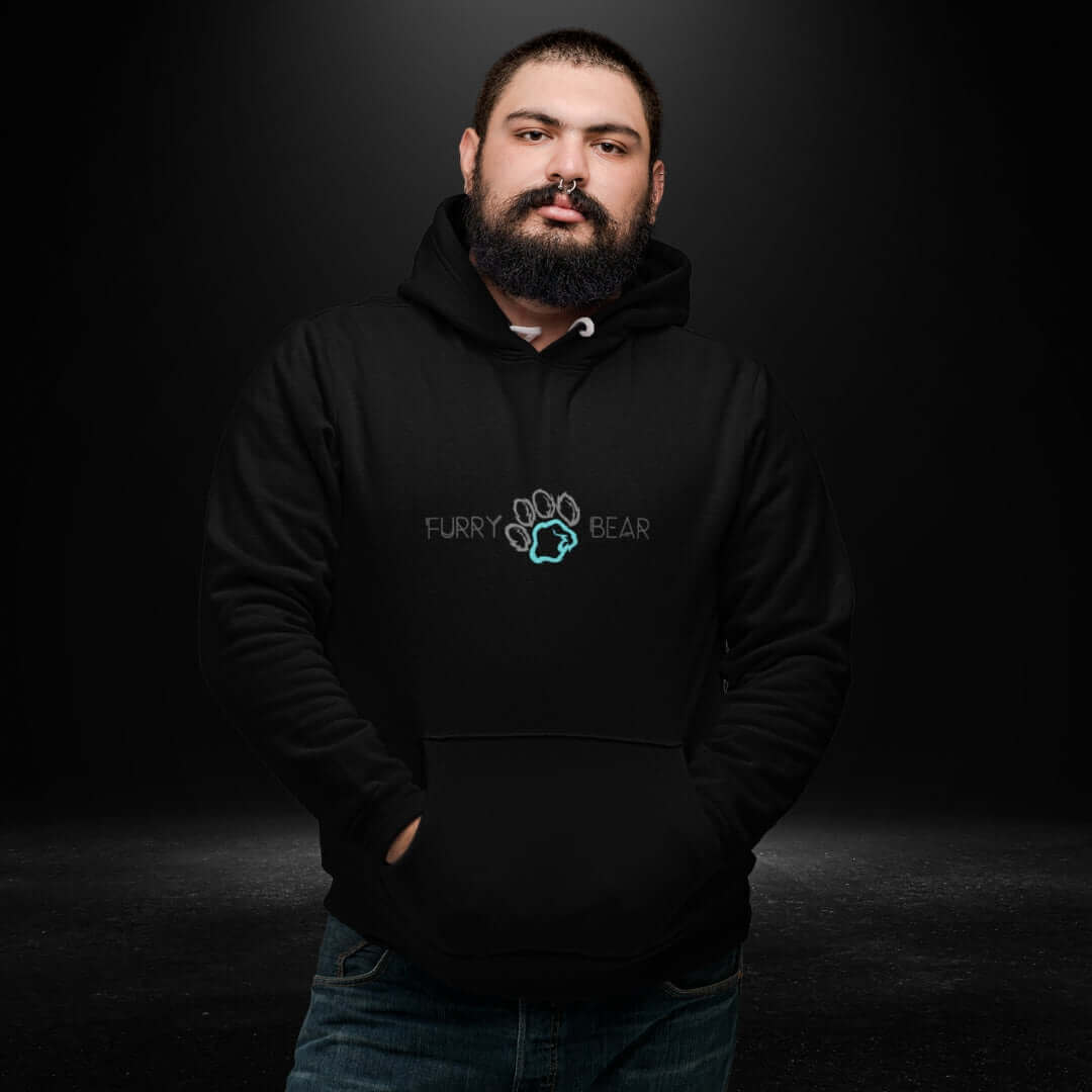 Furry Bear Black Hoodie - Bite Me Now