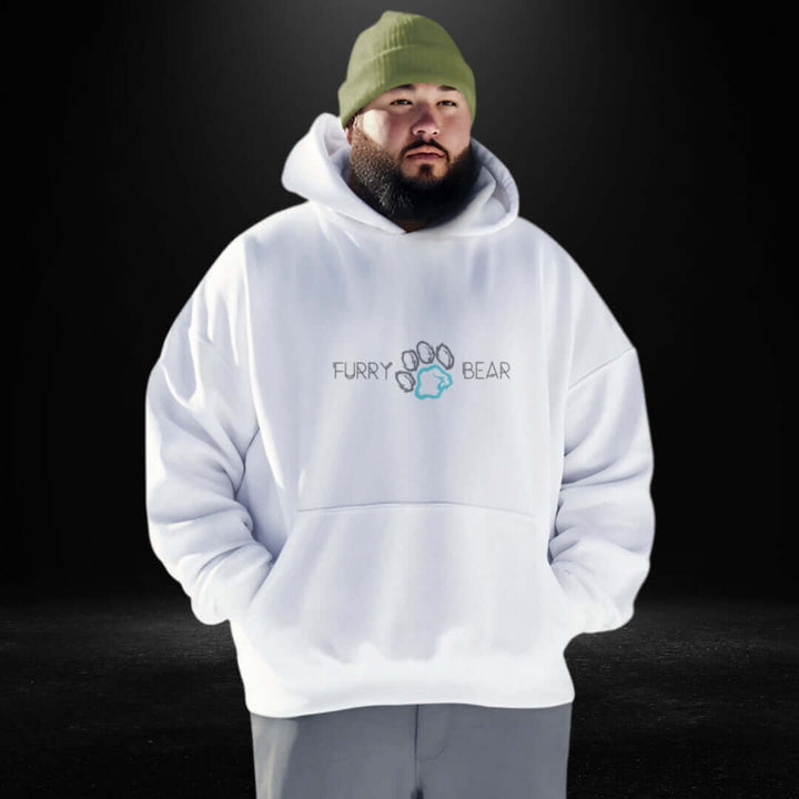 Furry Bear White Hoodie - Bite Me Now