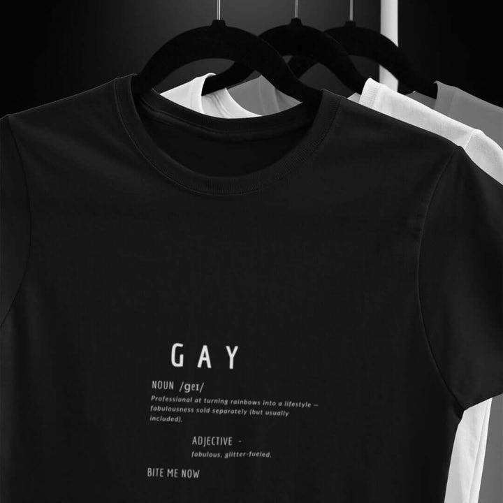Gay Definitions Black Tee - Bite Me Now