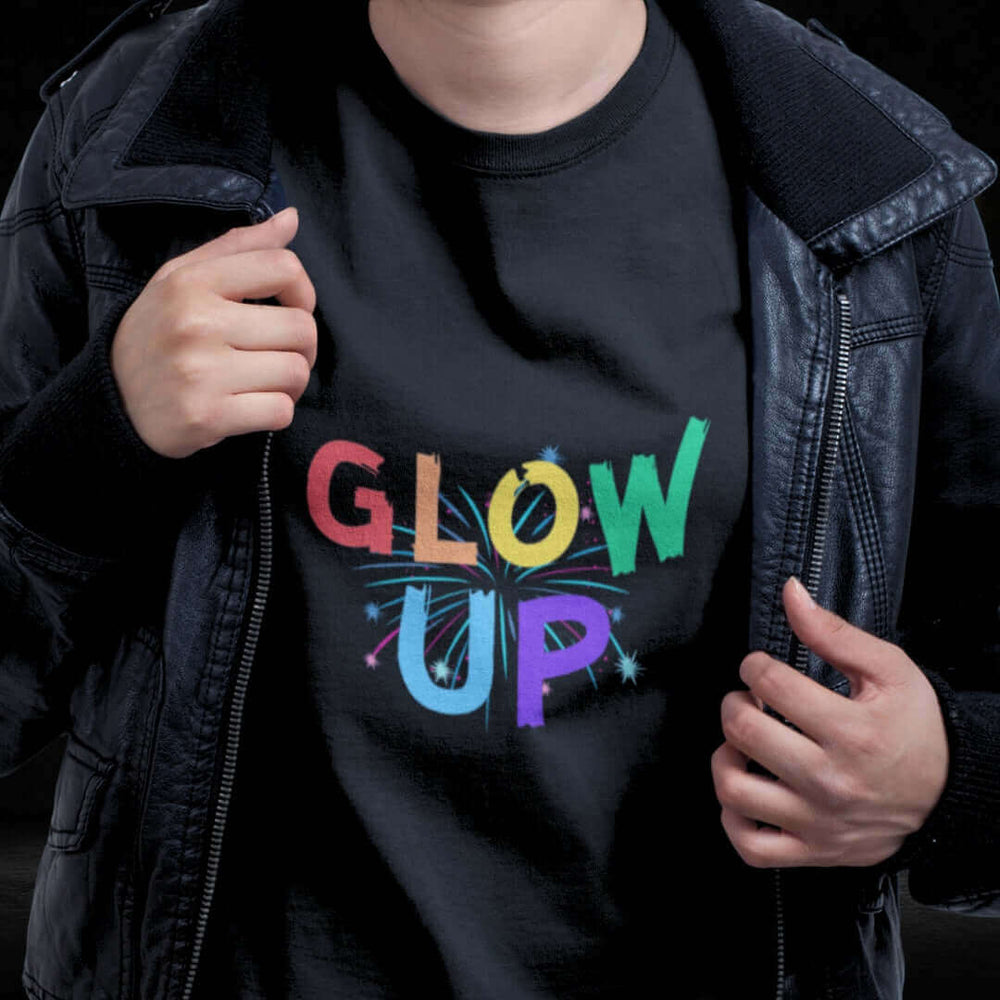 Glow Up Black Tee - Bite Me Now