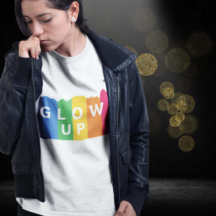 Glow Up White Tee - Bite Me Now