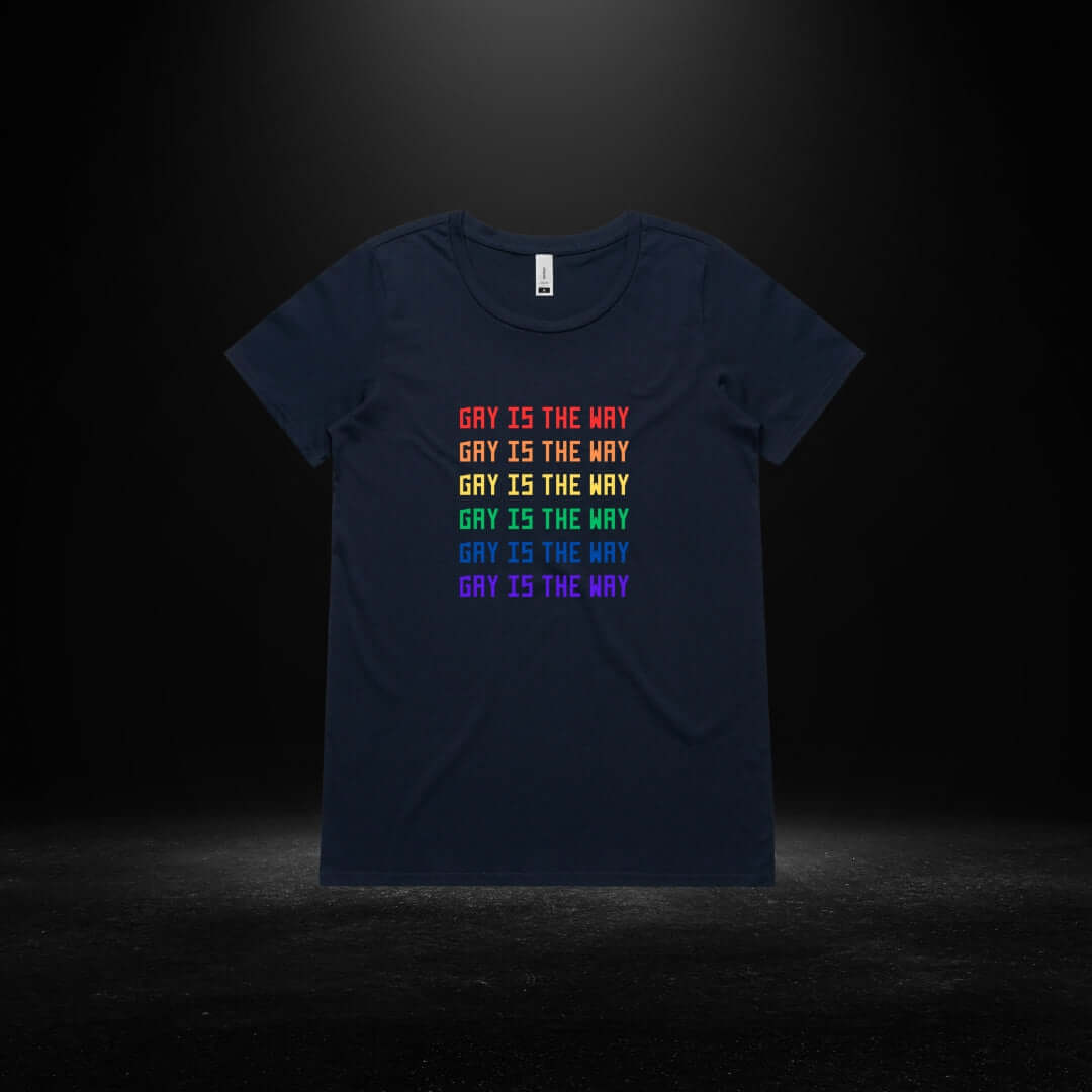 Gay is The Way Navy Scoop Neck Tee