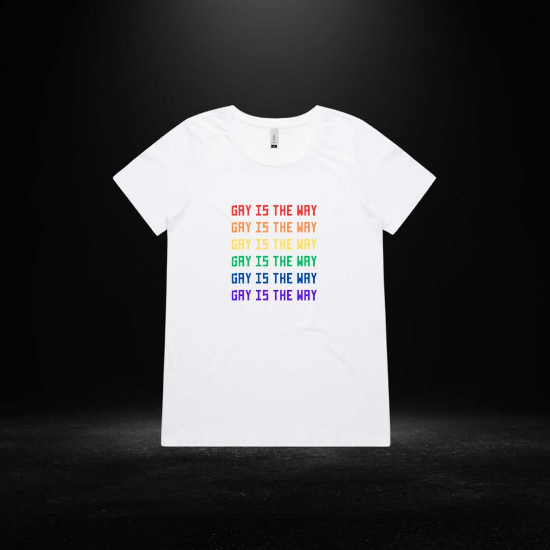 Gay is The Way White Scoop Neck Tee