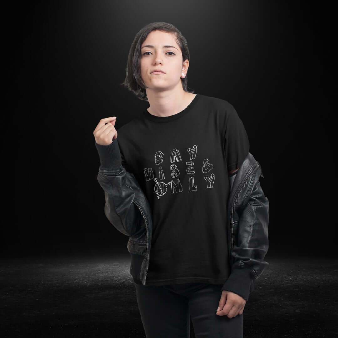 Gay Vibes Only Black Tee