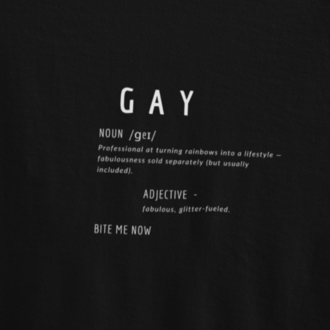 Gay Definitions Black Tee - Bite Me Now