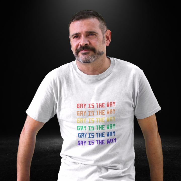 Gay Is The Way White Tee - Mature Male