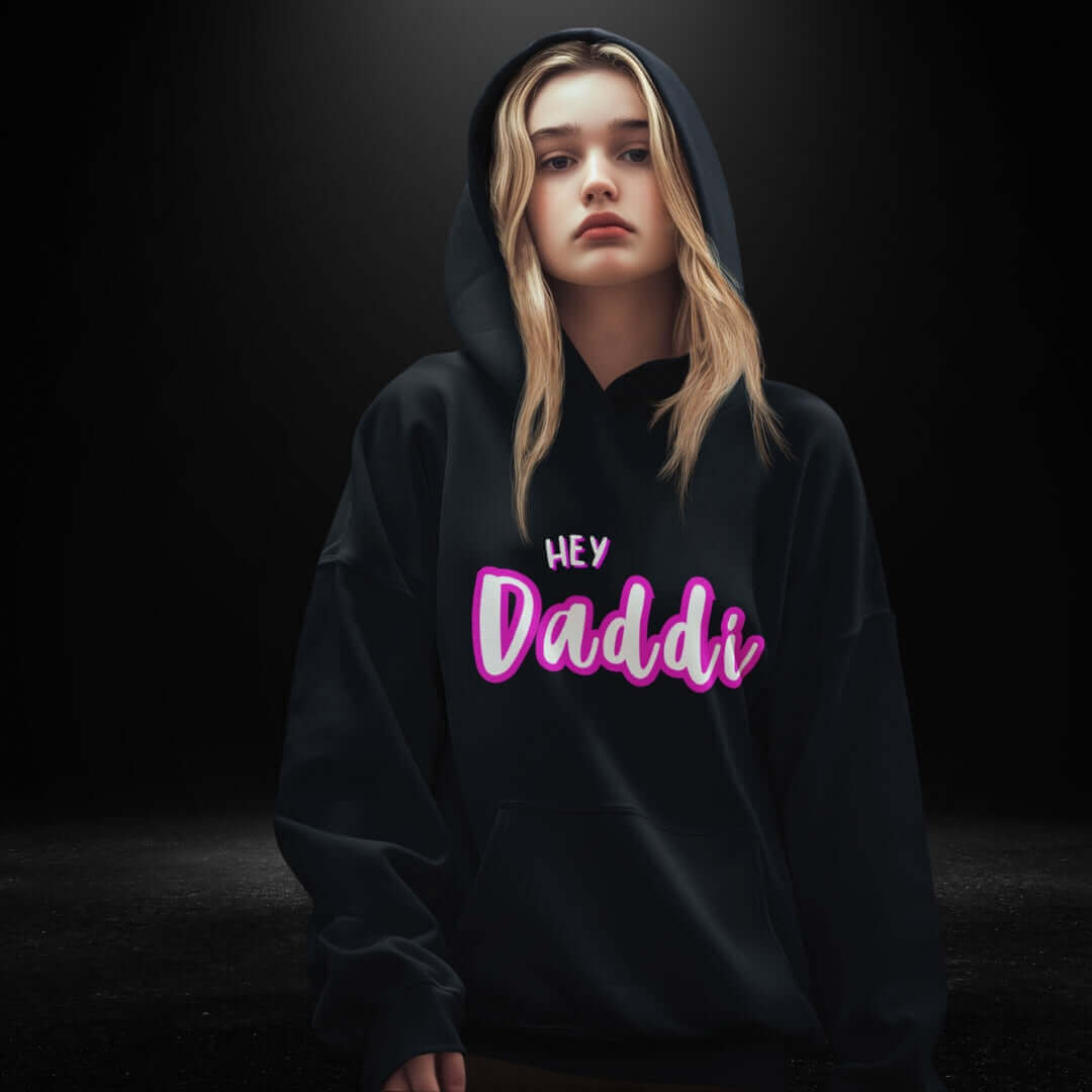 Hey Daddi Black Hoodie - Bite Me Now