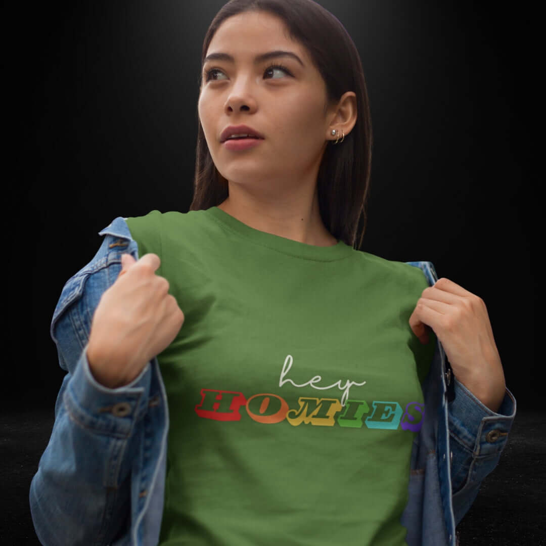 Hey Homies Green Tee - Bite Me Now