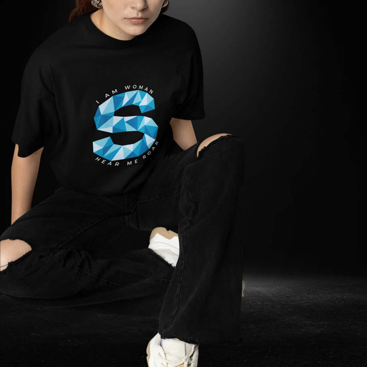 I am Woman Black Tee - Bite Me Now