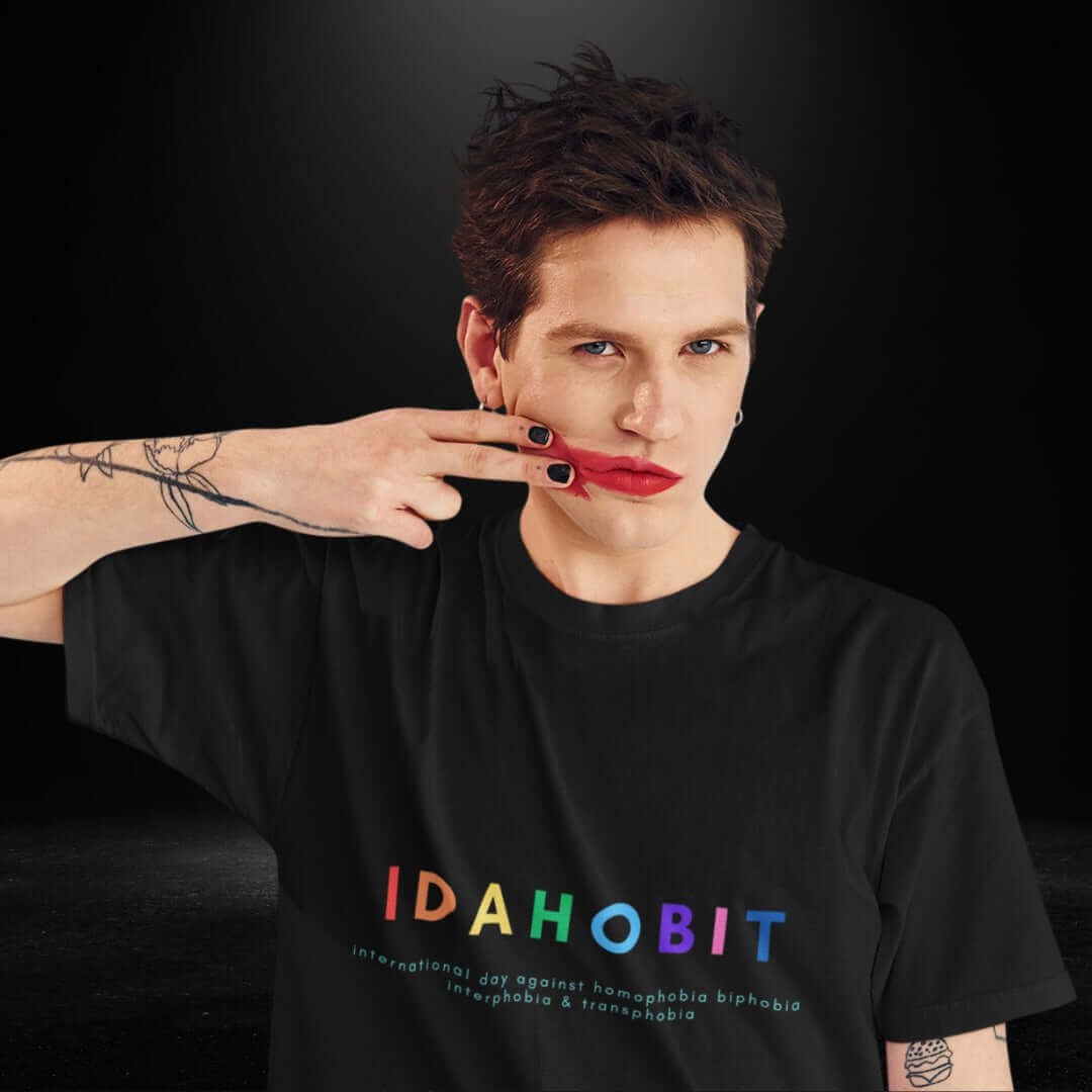 IDAHOBIT Black Tee - Bite Me Now