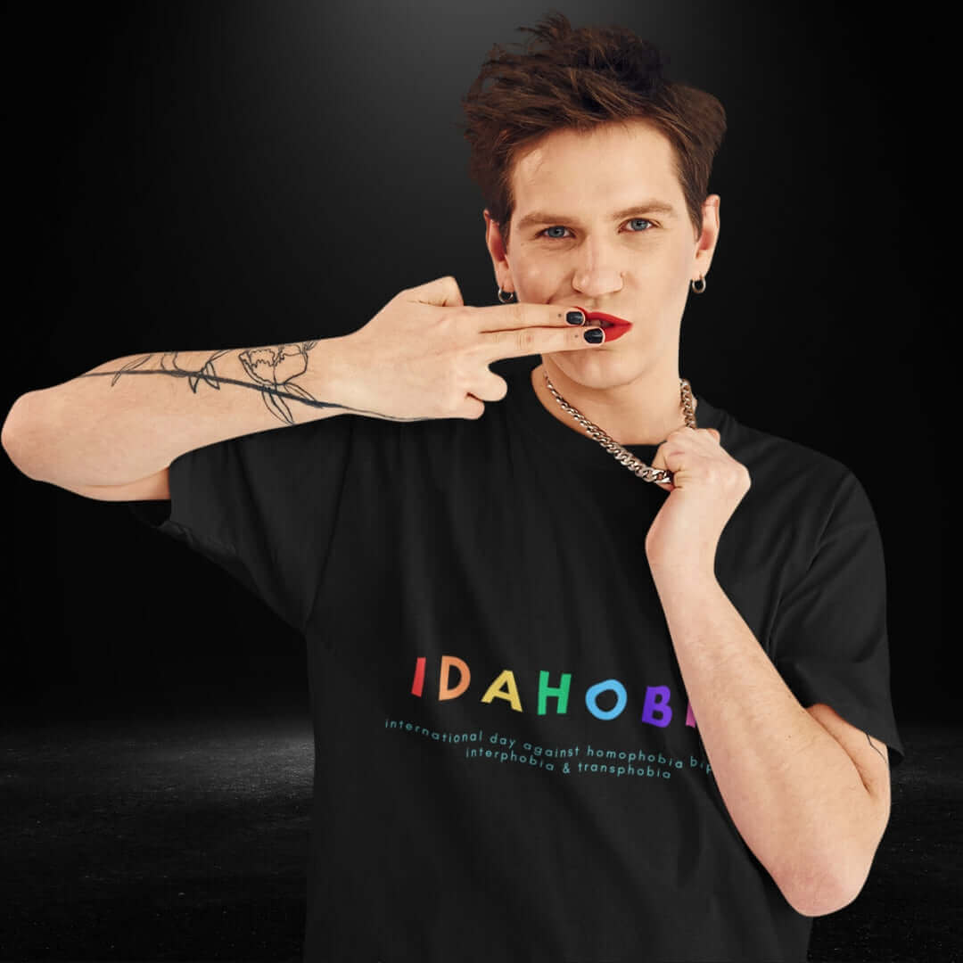 IDAHOBIT Black Tee - Bite Me Now