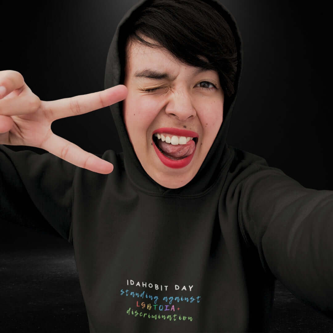 IDAHOBIT Day Black Hoodie - Bite Me Now