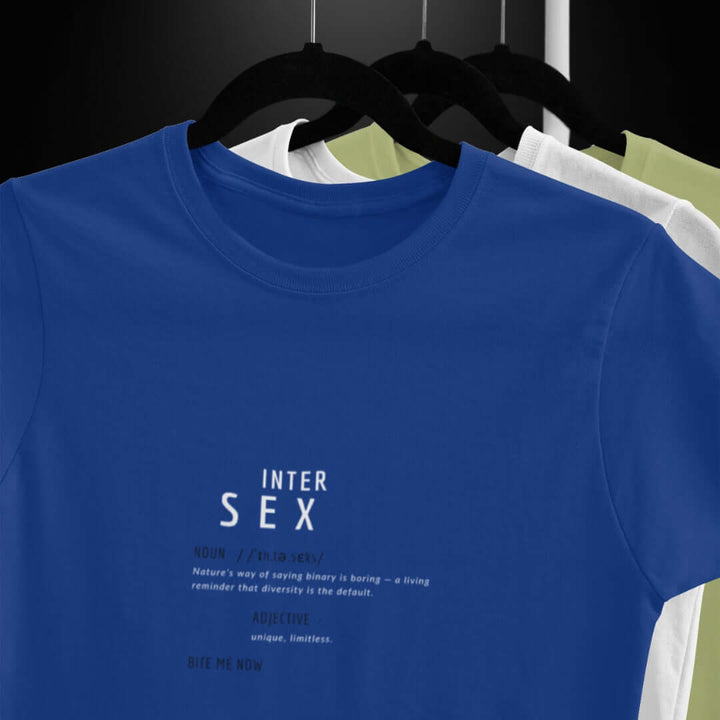 Intersex Definitions Blue Tee - Bite Me Now