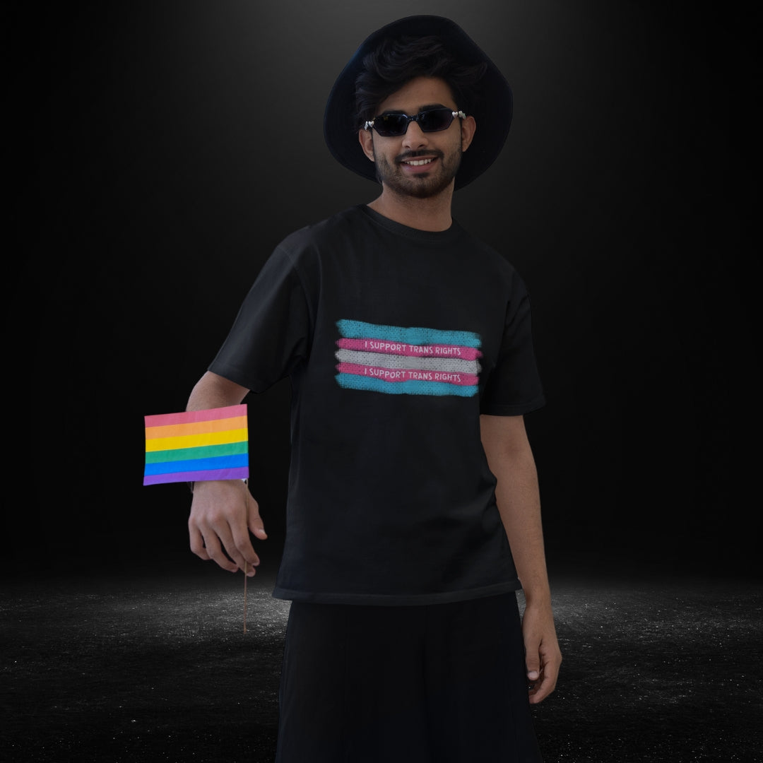 I Support Trans Rights Black Tee