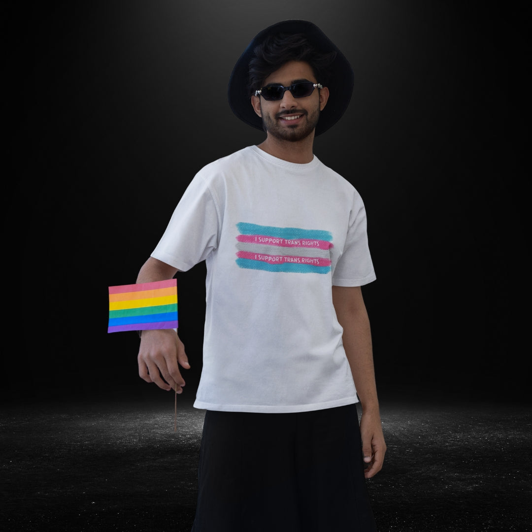 I Support Trans Rights White Tee