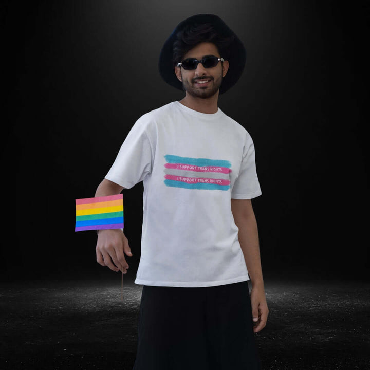 I Support Trans Rights White Tee