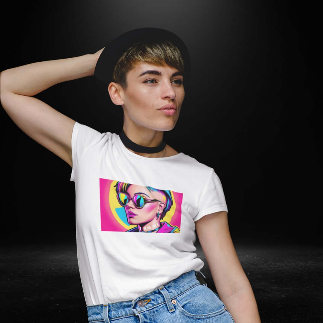I Am Me - Lez White Tee - Bite Me Now