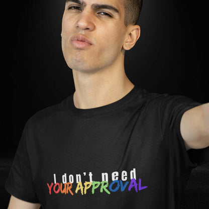 I Don't Need Your Approval Black Tee - Bite Me Now
