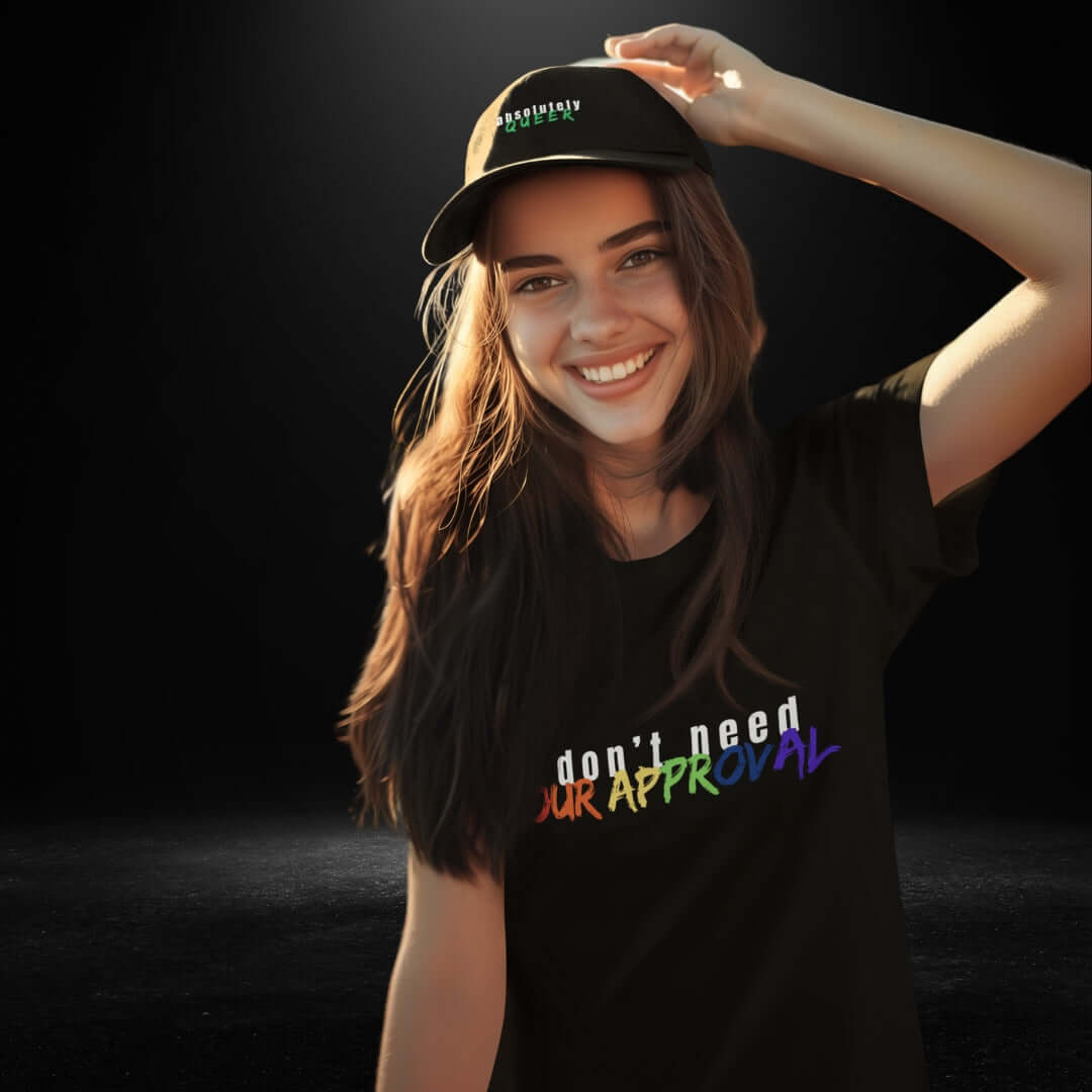 I Don't Need Your Approval Black Tee - Bite Me Now