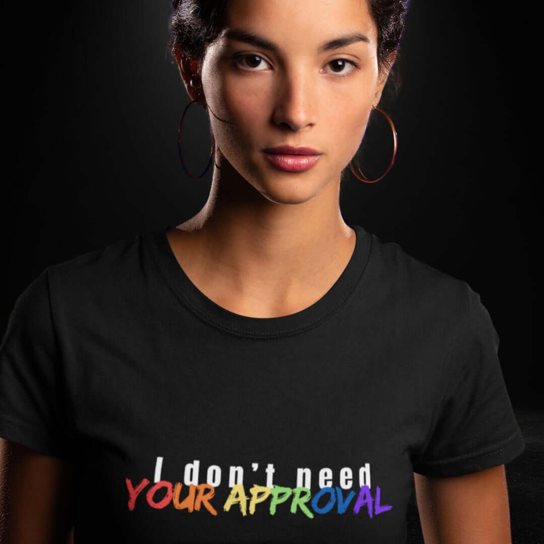 I Don't Need Your Approval Black Tee - Bite Me Now