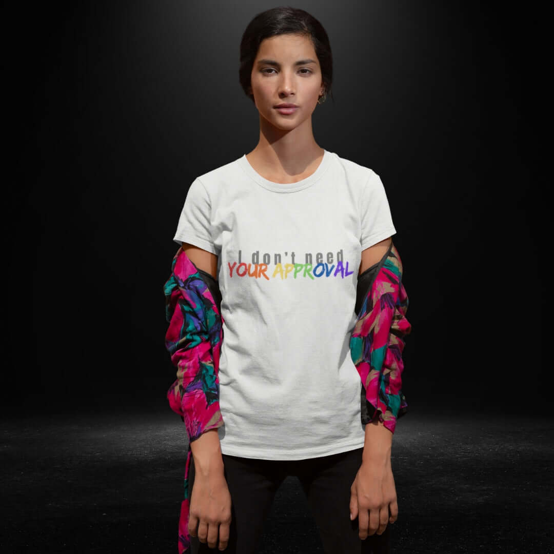I Don't Need Your Approval White Tee - Bite Me Now