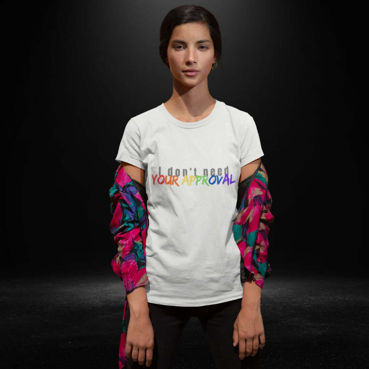 I Don't Need Your Approval White Tee - Bite Me Now