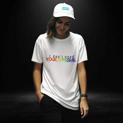 I Don't Need Your Approval White Tee - Bite Me Now