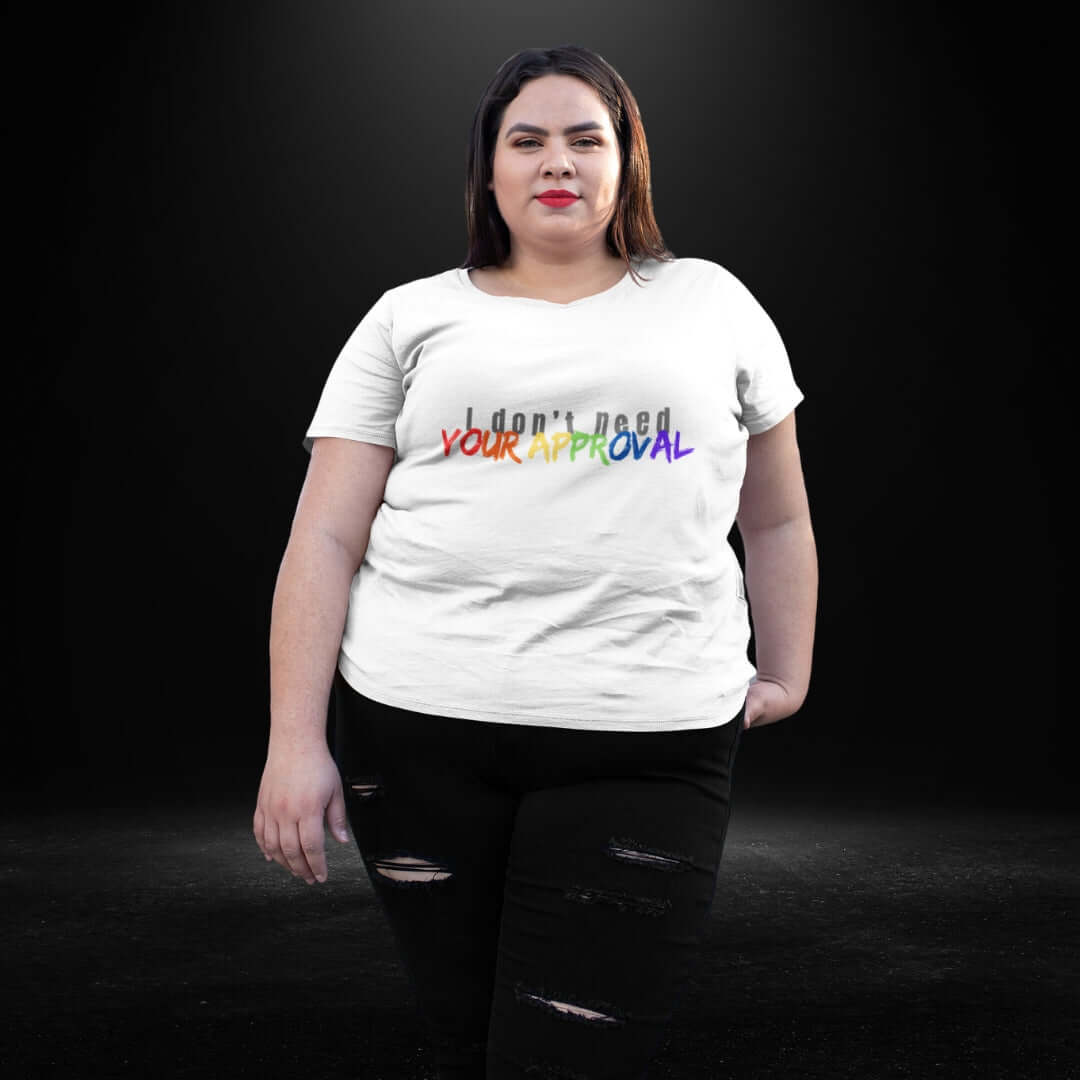 I Don't Need Your Approval White Tee - Bite Me Now
