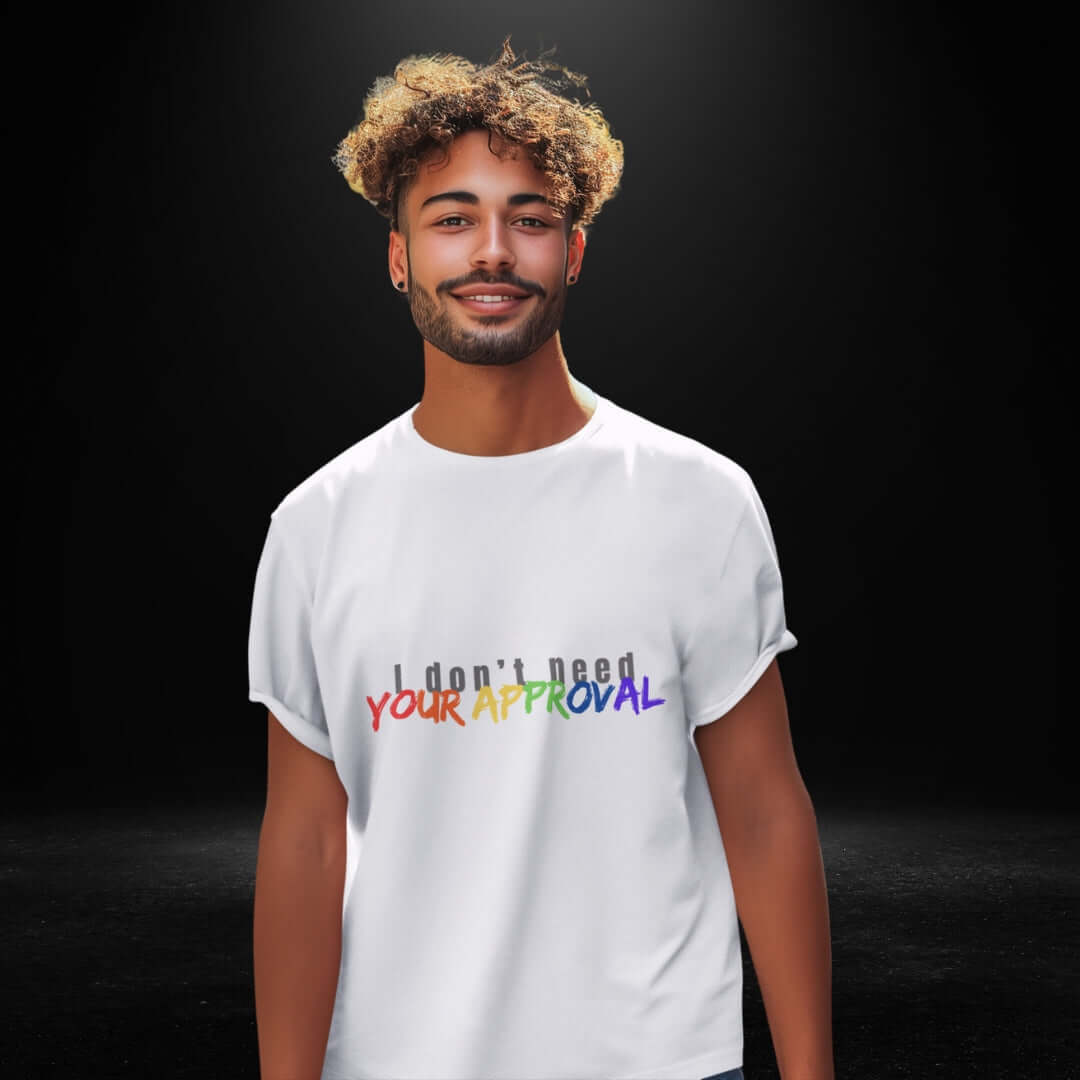 I Don't Need Your Approval White Tee - Bite Me Now