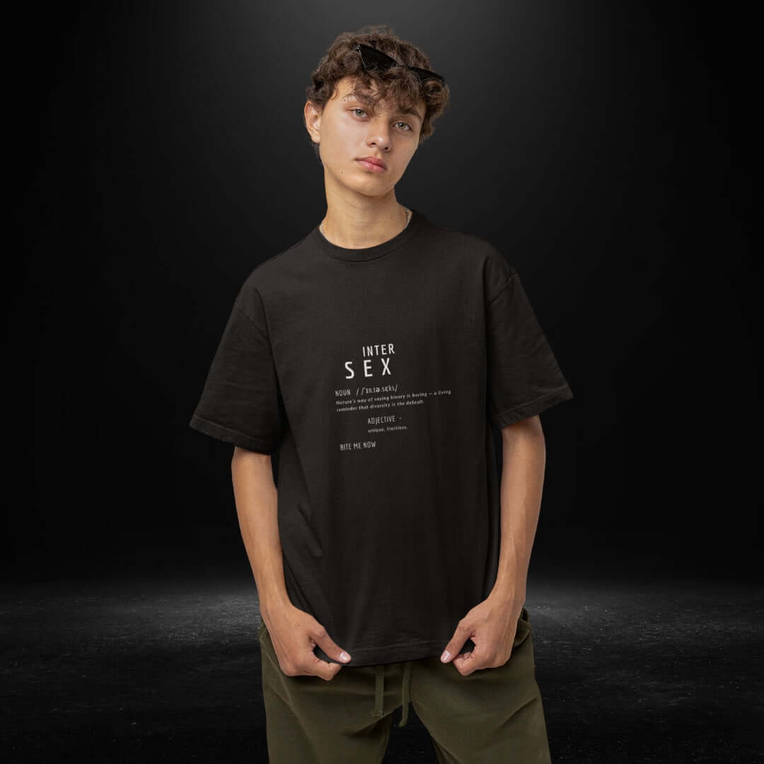 Intersex Definitions Black Tee - Bite Me Now