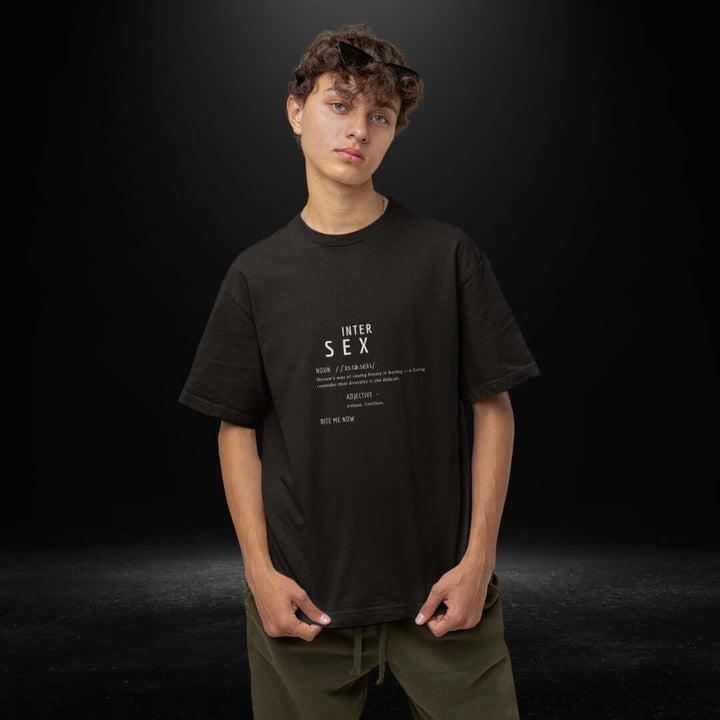 Intersex Definitions Black Tee - Bite Me Now