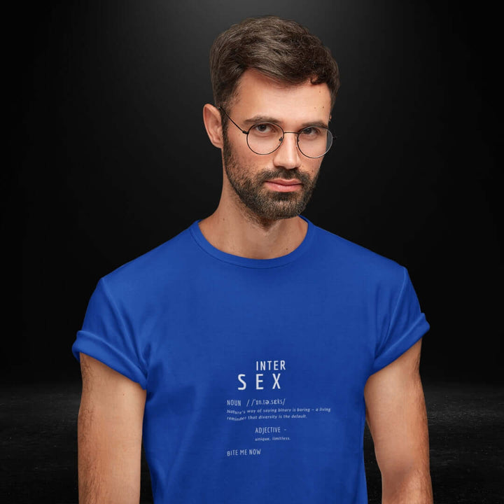 Intersex Definitions Blue Tee - Bite Me Now