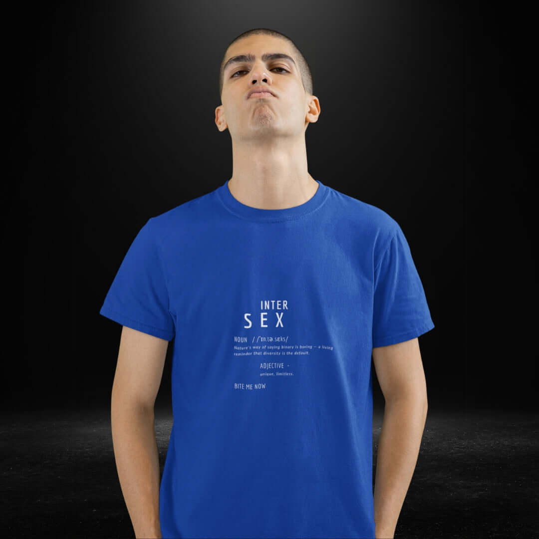 Intersex Definitions Blue Tee - Bite Me Now