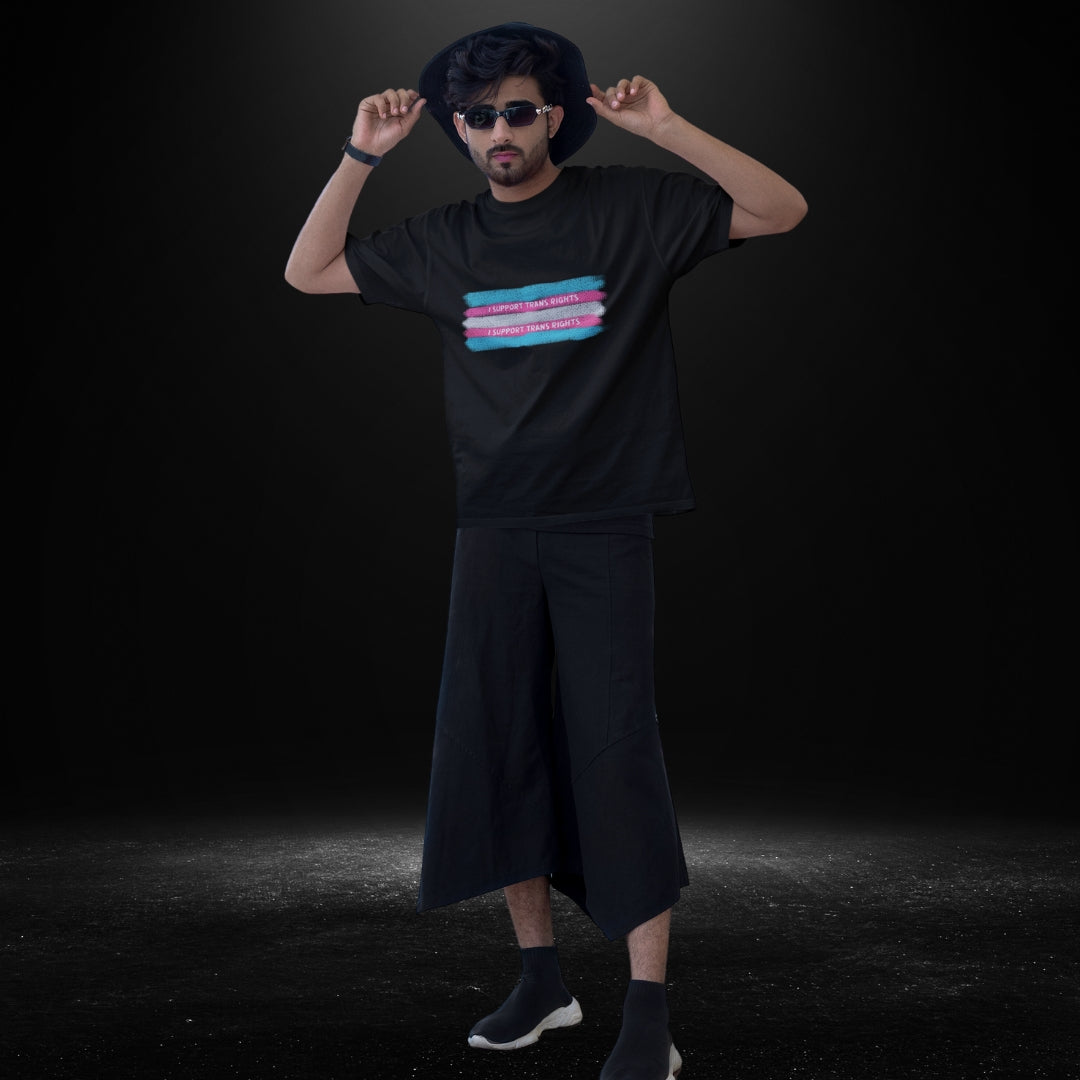 I Support Trans Rights Black Tee