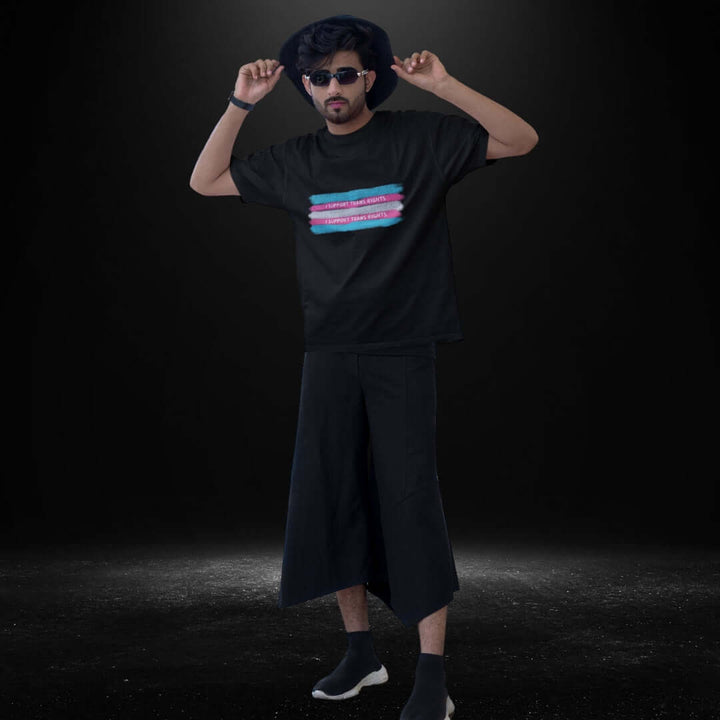 I Support Trans Rights Black Tee