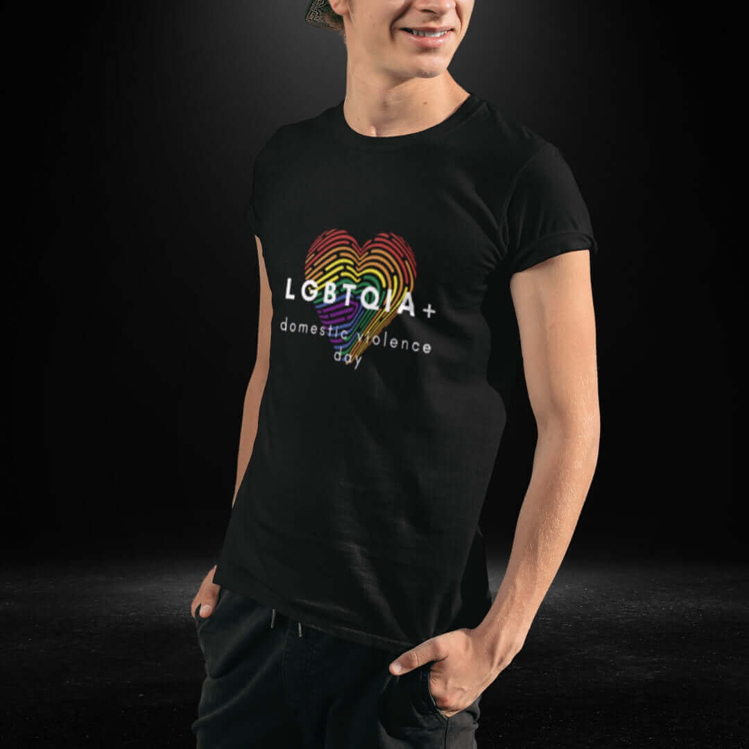 LGBTQIA+ Domestic Violence Day Black Tee - Bite Me Now