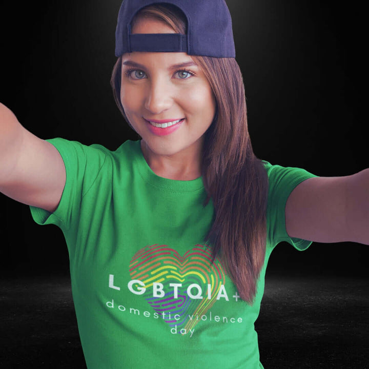 LGBTQIA+ Domestic Violence Day Green Tee - Bite Me Now