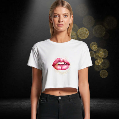 Lips White Crop Top - Bite Me Now