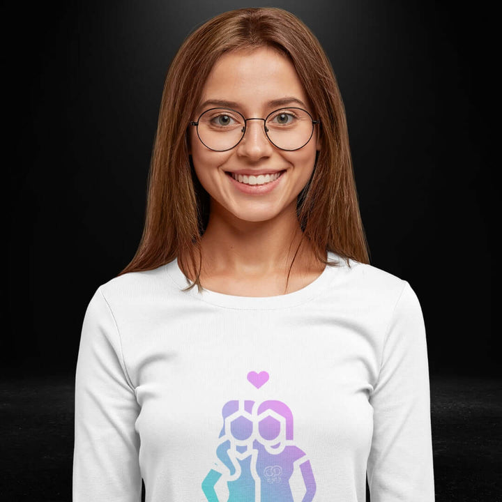 Ladies White Long Sleeve Tee