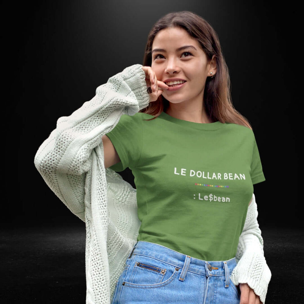 Le Dollar Bean Green Tee - Bite Me Now